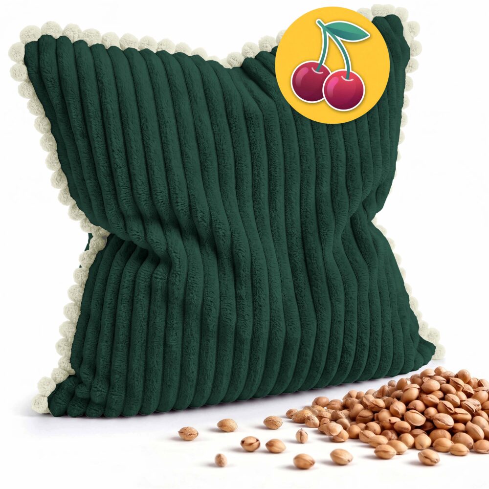 Kirschkernkissen 22x22 cm – Wärme- & Kältekissen mit 100 % Kirschkernen für Mikrowelle, Nacken, Rücken, Bauch & Füße