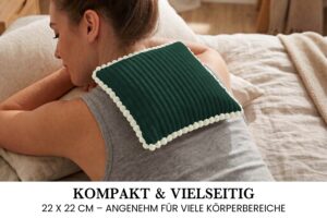 Kirschkernkissen 22x22 cm – Wärme- & Kältekissen mit 100 % Kirschkernen für Mikrowelle, Nacken, Rücken, Bauch & Füße