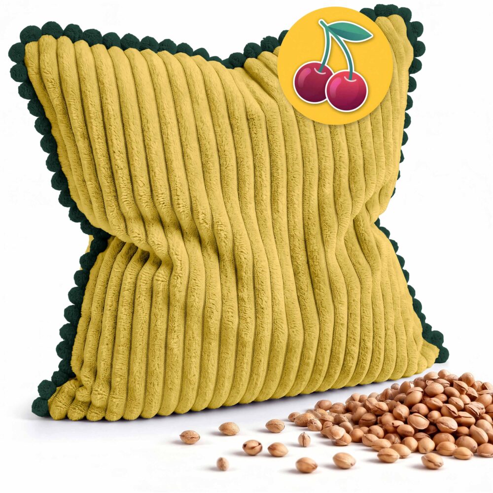 Kirschkernkissen 22x22 cm – Wärme- & Kältekissen mit 100 % Kirschkernen für Mikrowelle, Nacken, Rücken, Bauch & Füße