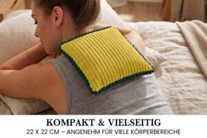 Kirschkernkissen 22x22 cm – Wärme- & Kältekissen mit 100 % Kirschkernen für Mikrowelle, Nacken, Rücken, Bauch & Füße