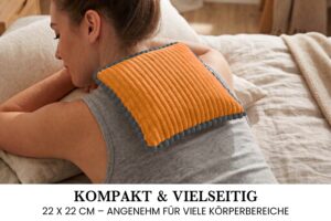 Kirschkernkissen 22x22 cm – Wärme- & Kältekissen mit 100 % Kirschkernen für Mikrowelle, Nacken, Rücken, Bauch & Füße