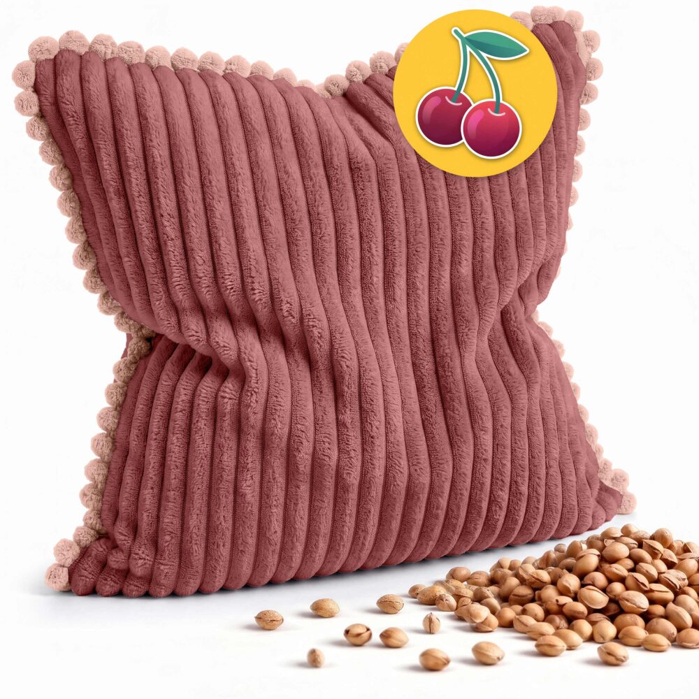 Kirschkernkissen 22x22 cm – Wärme- & Kältekissen mit 100 % Kirschkernen für Mikrowelle, Nacken, Rücken, Bauch & Füße