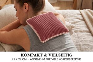 Kirschkernkissen 22x22 cm – Wärme- & Kältekissen mit 100 % Kirschkernen für Mikrowelle, Nacken, Rücken, Bauch & Füße