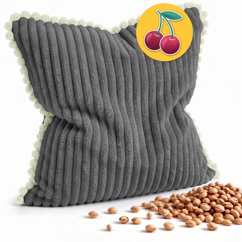 Kirschkernkissen 22x22 cm – Wärme- & Kältekissen mit 100 % Kirschkernen für Mikrowelle, Nacken, Rücken, Bauch & Füße