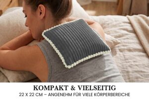 Kirschkernkissen 22x22 cm – Wärme- & Kältekissen mit 100 % Kirschkernen für Mikrowelle, Nacken, Rücken, Bauch & Füße