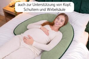Stillkissen XXL 170 cm in U-Form - Schwangerschaftskissen & Seitenschläferkissen mit dekorativer Paspel