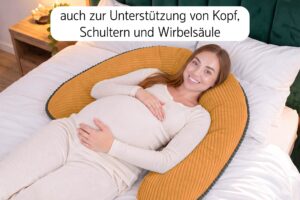 Stillkissen XXL 170 cm in U-Form - Schwangerschaftskissen & Seitenschläferkissen mit dekorativer Paspel