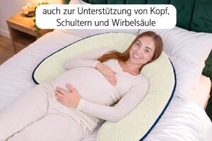 Stillkissen XXL 170 cm in U-Form - Schwangerschaftskissen & Seitenschläferkissen mit dekorativer Paspel