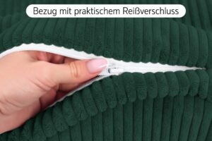 Nackenrollenbezug 15x40 cm mit Kontrastpaspel - Ersatzbezug für Nackenrolle, Bettrolle und Kissenrolle