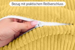 Nackenrollenbezug 15x40 cm mit Kontrastpaspel - Ersatzbezug für Nackenrolle, Bettrolle und Kissenrolle