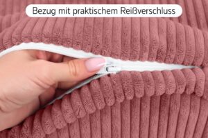 Nackenrollenbezug 15x40 cm mit Kontrastpaspel - Ersatzbezug für Nackenrolle, Bettrolle und Kissenrolle